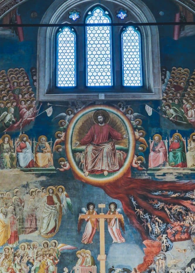 The Last Judgement fresco with Jesus in the middle, Cappella degli Scrovegni