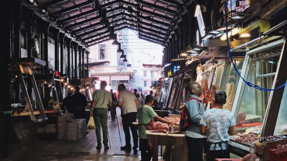 Inside the Varvakeios Market, near the hotel