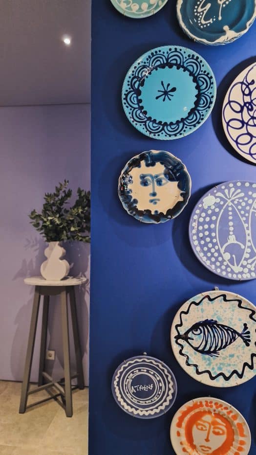 More hand-painted plates with traditional Greek motifs