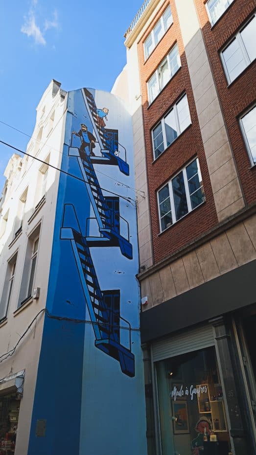 The streets of Brussels are full of murals representing famous comics