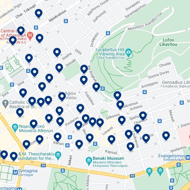 Kolonaki: Mappa degli alloggi