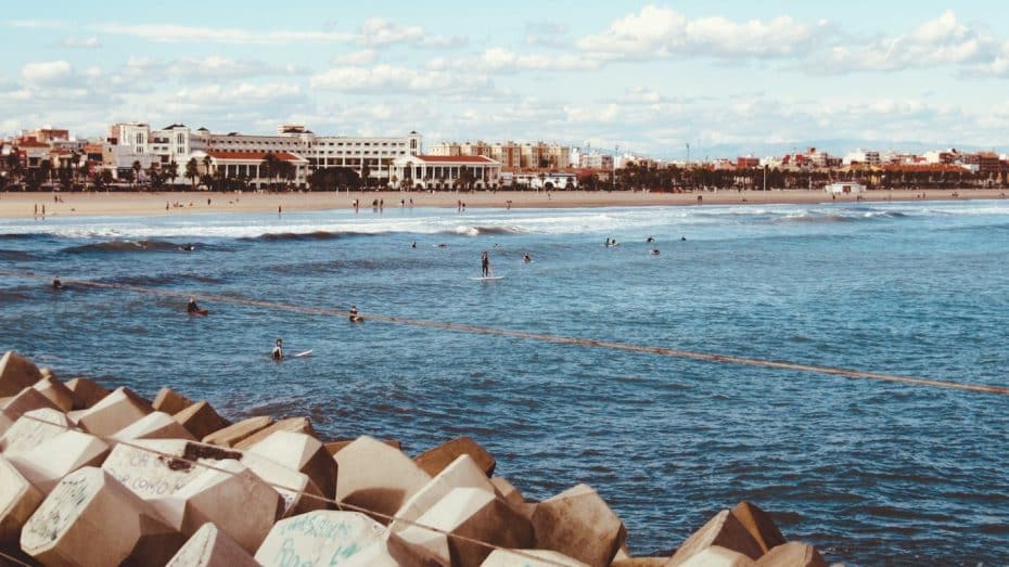 Malvarrosa Beach is a great place to visit in Valencia in the summer