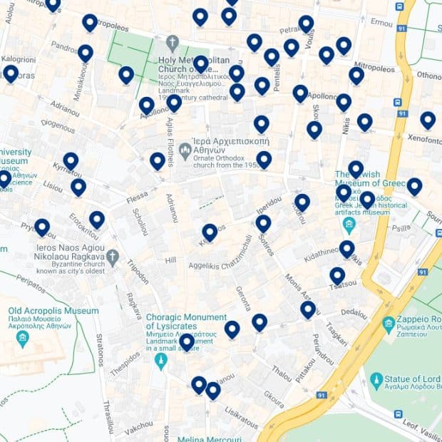 Plaka:Mapa de alojamiento
