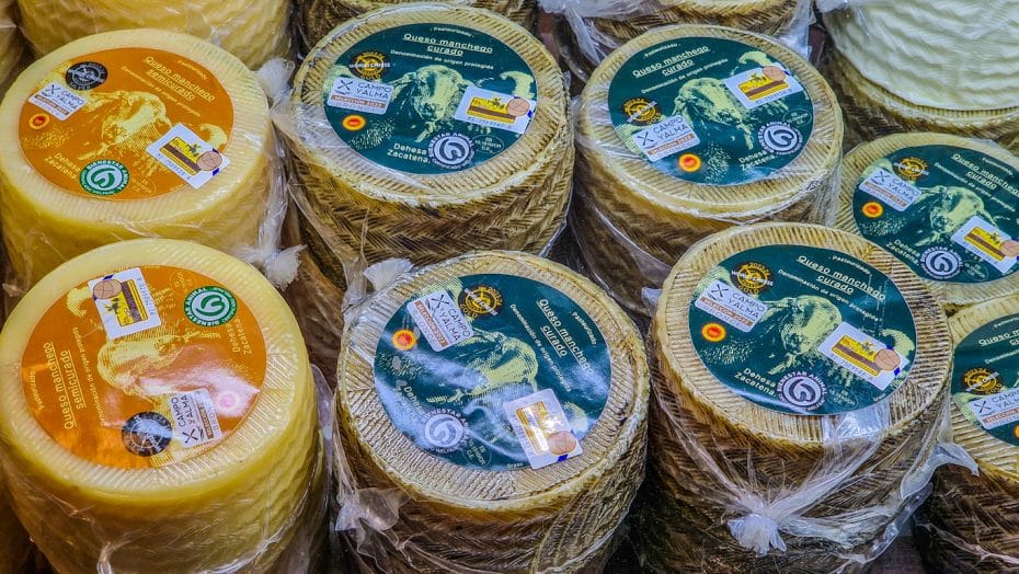 Different kinds of cheese at Quesería Zacatena