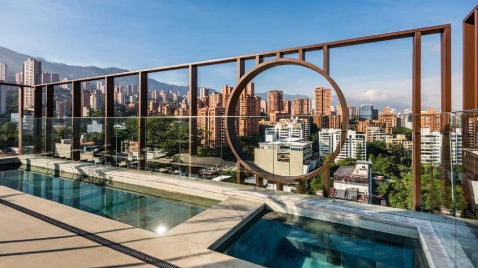 Pool with a view at Hotel Marquee in Medellín