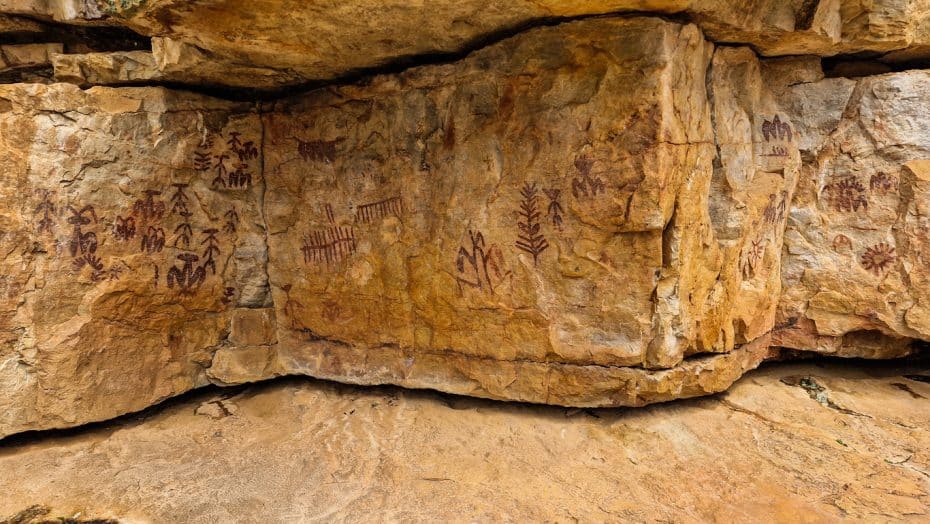 Prehistoric cave paintings in Peña Escrita