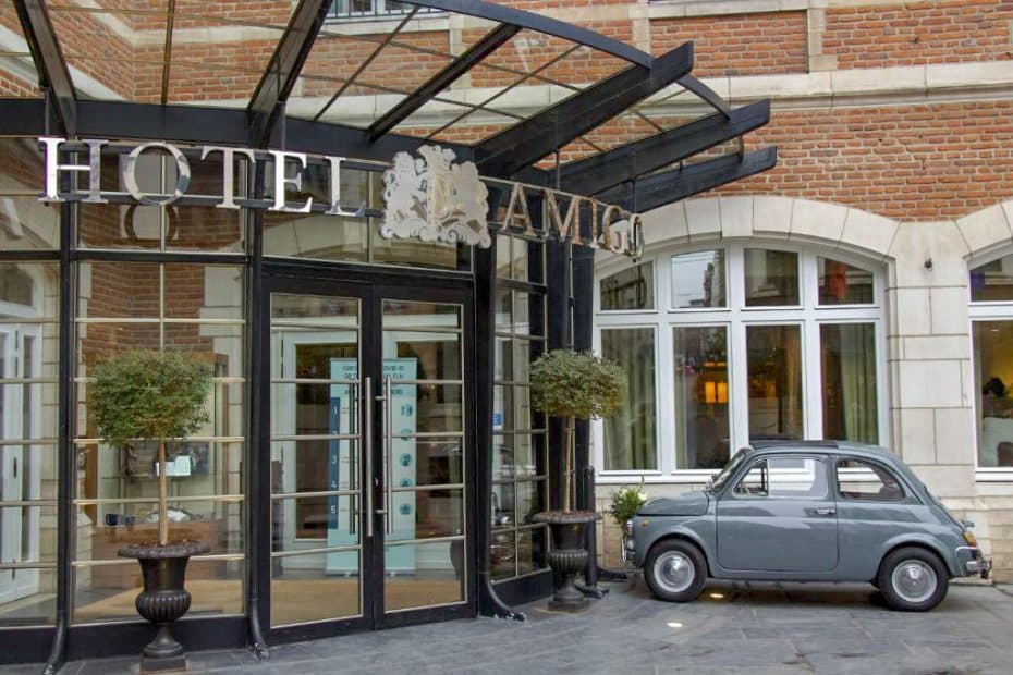 The best location in Brussels for nightlife is around Marché Au Charbon Street. Our favorite hotel near this street is the Rocco Forte Hotel Amigo (pictured)
