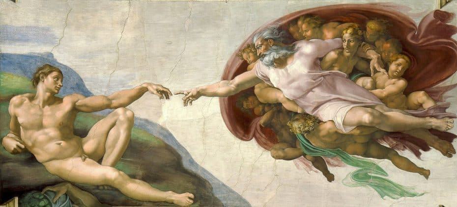 Miguel Ángel - La Creación de Adán - Qué ver en los Museos Vaticanos