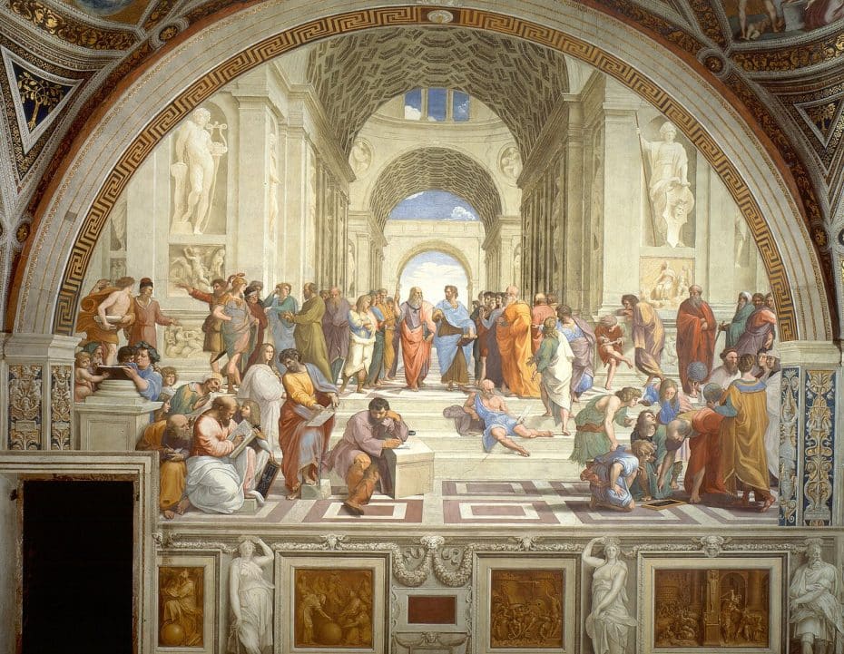 La Escuela de Atenas, de Rafael, es una de las obras de arte más famosas del Museo Vaticano.