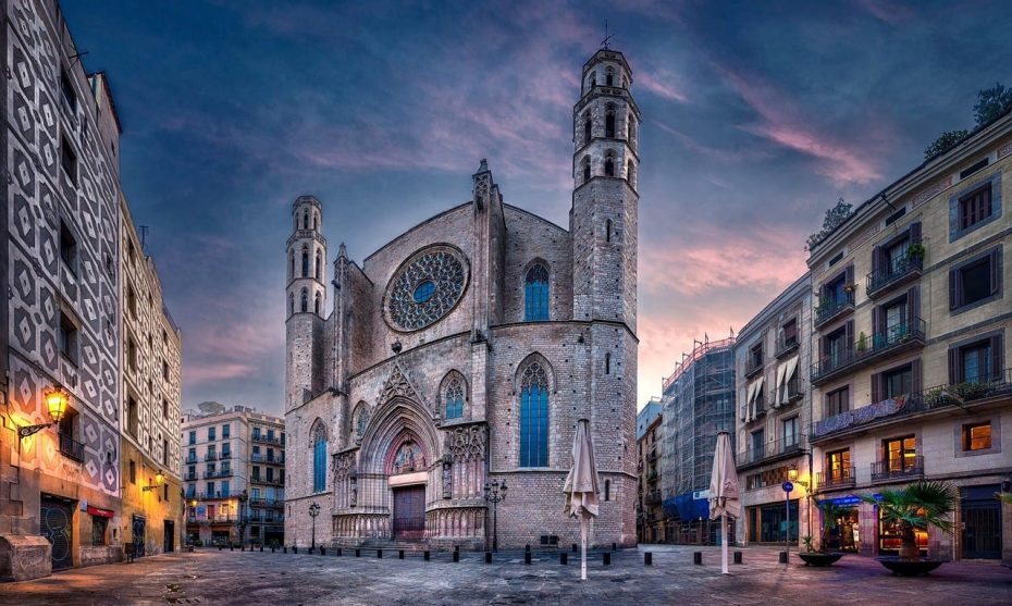 Stylized exterior of the Basilica of Santa Maria del Mar