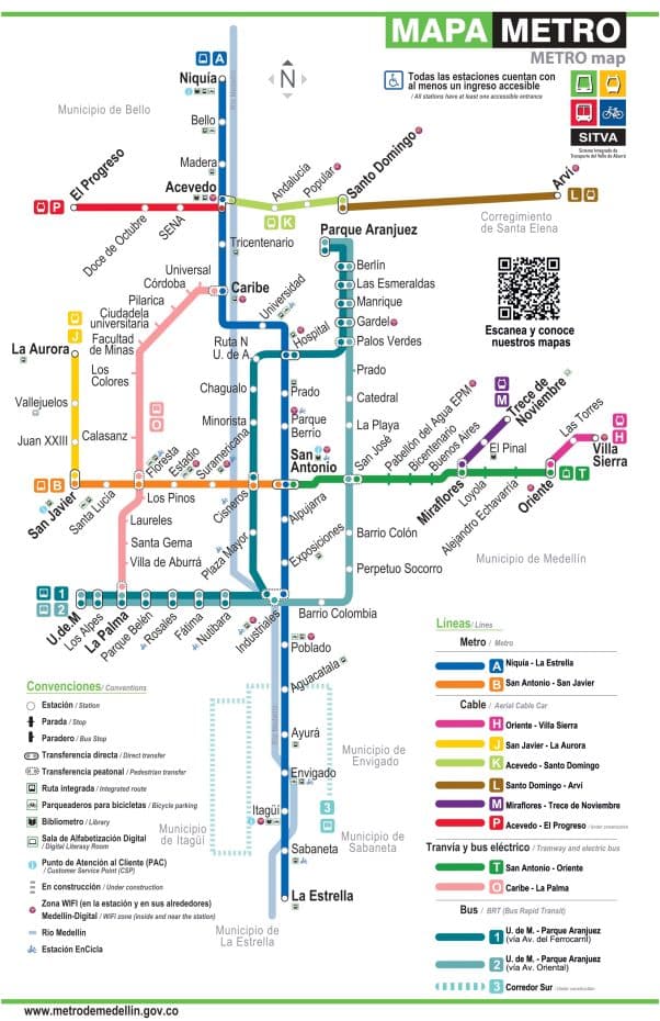 Medellin Public Transport Map
