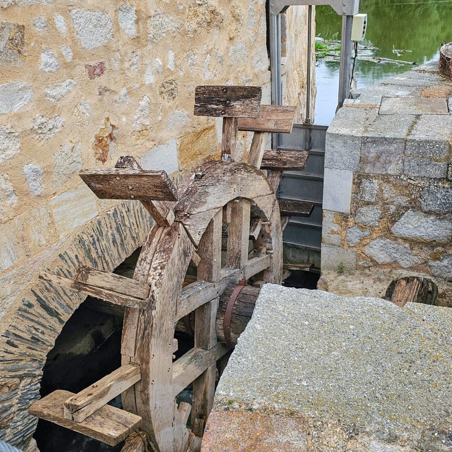 River-powered mill wheel