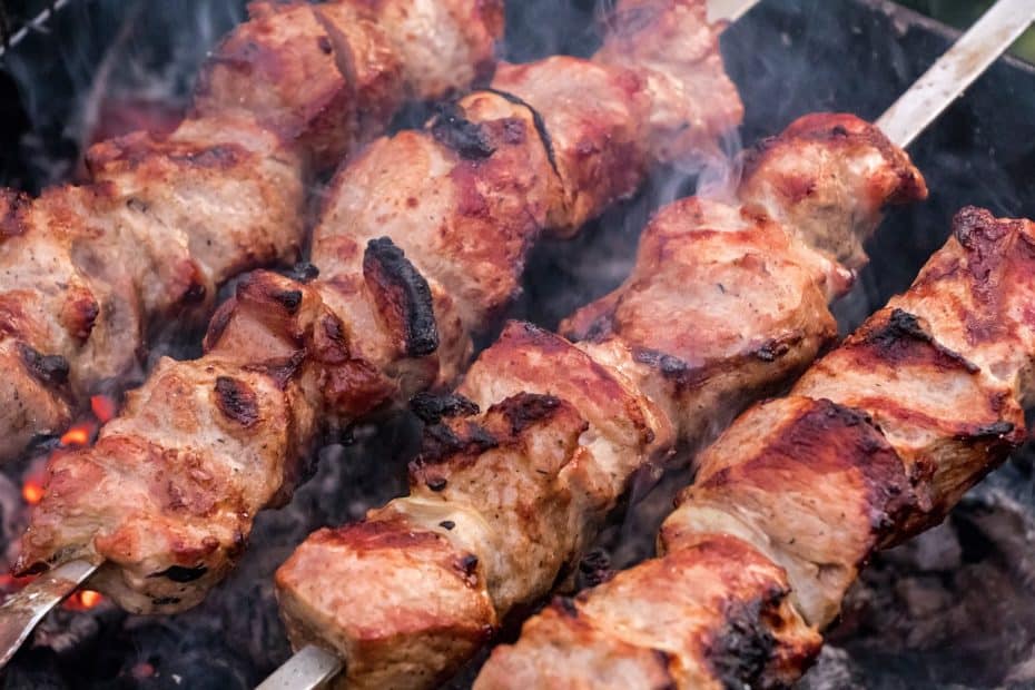 Pinchos morunos are a traditional Spanish dish featuring Moorish-style pork skewers