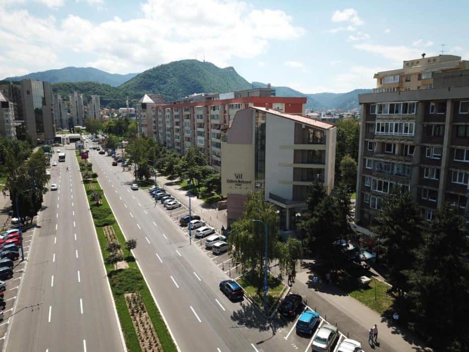 Centrul Nou is the modern center of Brasov, featuring wide boulevards, contemporary shops, business centers, and entertainment options