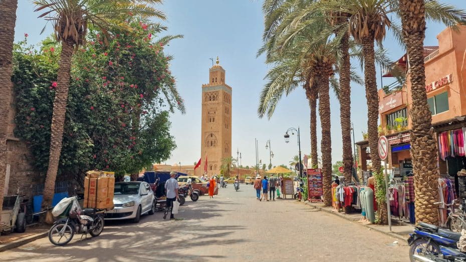 El minaret de la Mesquita Koutoubia des de la Ciutat Vella