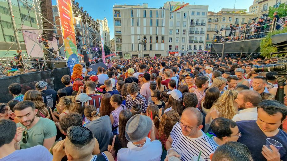 Plaza de Pedro Zerolo during the Madrid Gay Pride celebrations