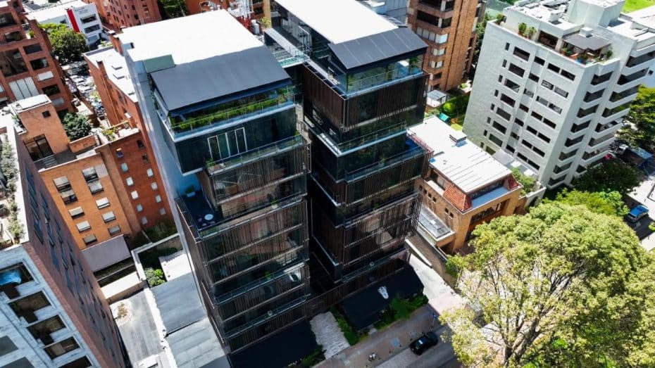 El edificio del Hotel GHL Bioxury tiene excelentes vistas de Chapinero