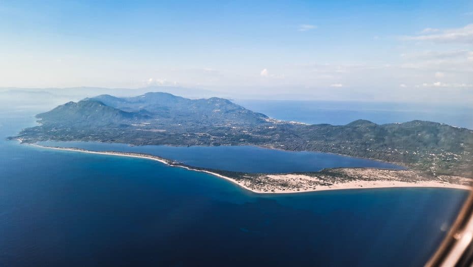 View of Corfu from our flight just before landing at CFU