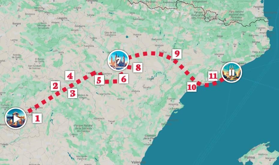 Itinerario por España: Lugares que ver entre Madrid y Barcelona en tren o coche