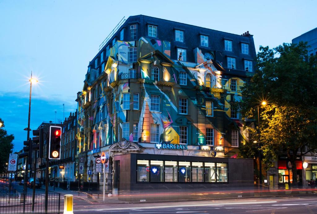 Megaro Hotel's super striking colorful façade