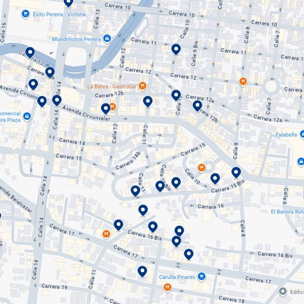 Av Circunvalar – mapa de alojamiento