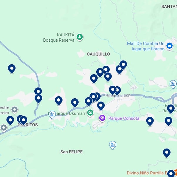 Cerritos – mapa de alojamiento