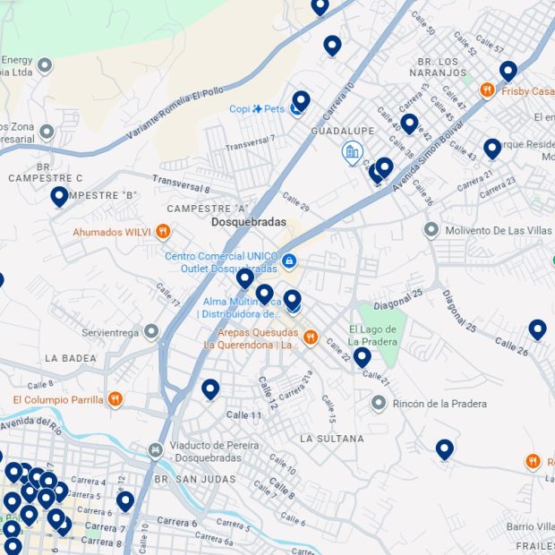 Dosquebradas – mapa de alojamiento