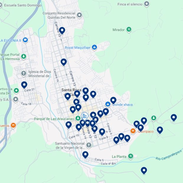 Santa Rosa de Cabal – mapa de alojamiento