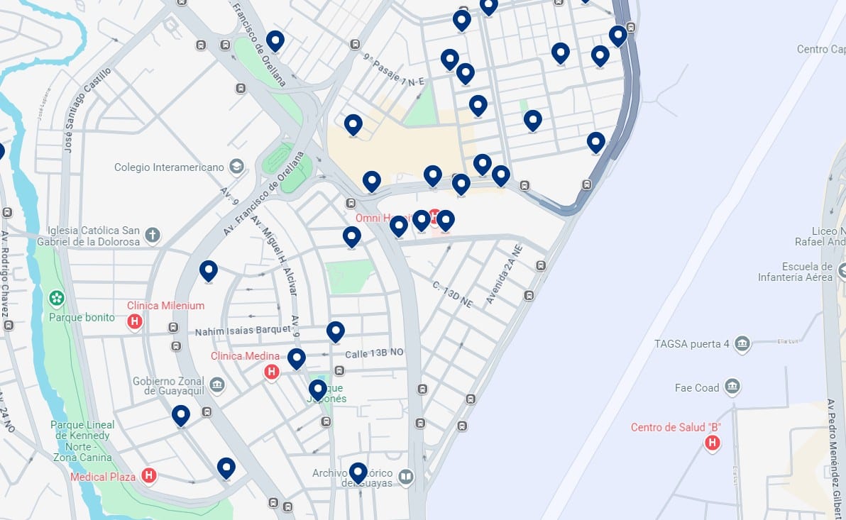Alloggi nella Ciudadela Simón Bolívar – Clicca sulla mappa per vedere tutti gli hotel disponibili in questa zona