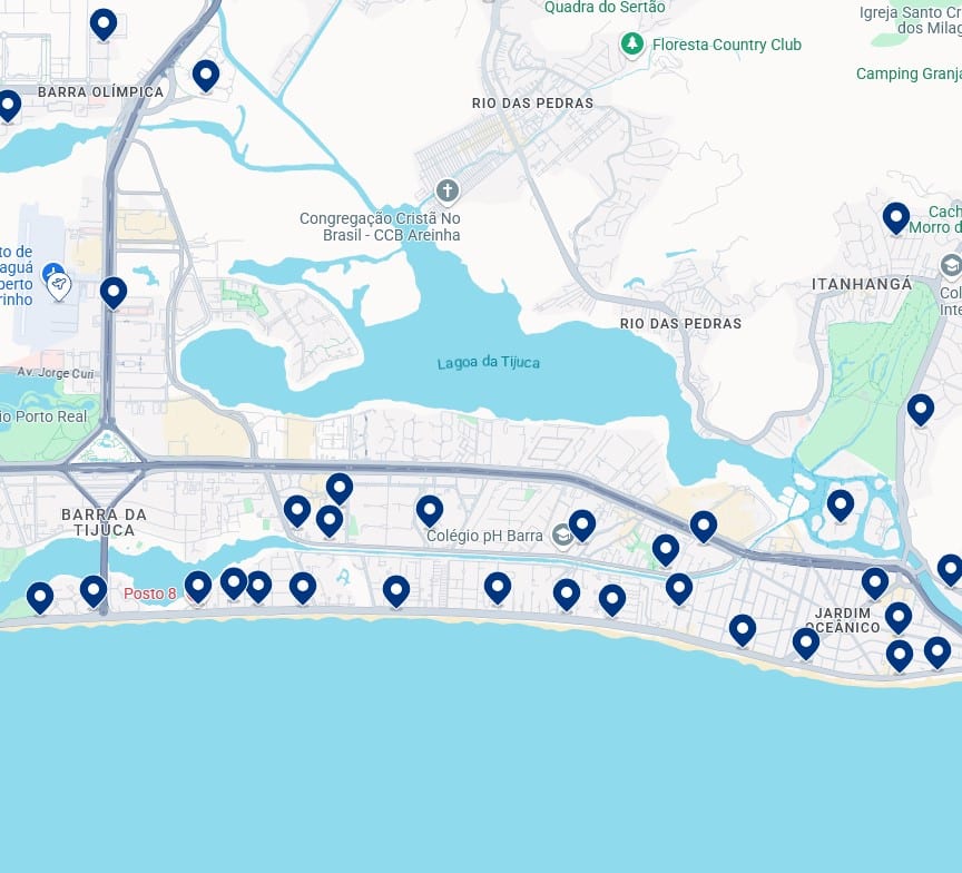 Alloggi a Barra da Tijuca – Clicca sulla mappa per vedere tutti gli hotel disponibili in quest’area