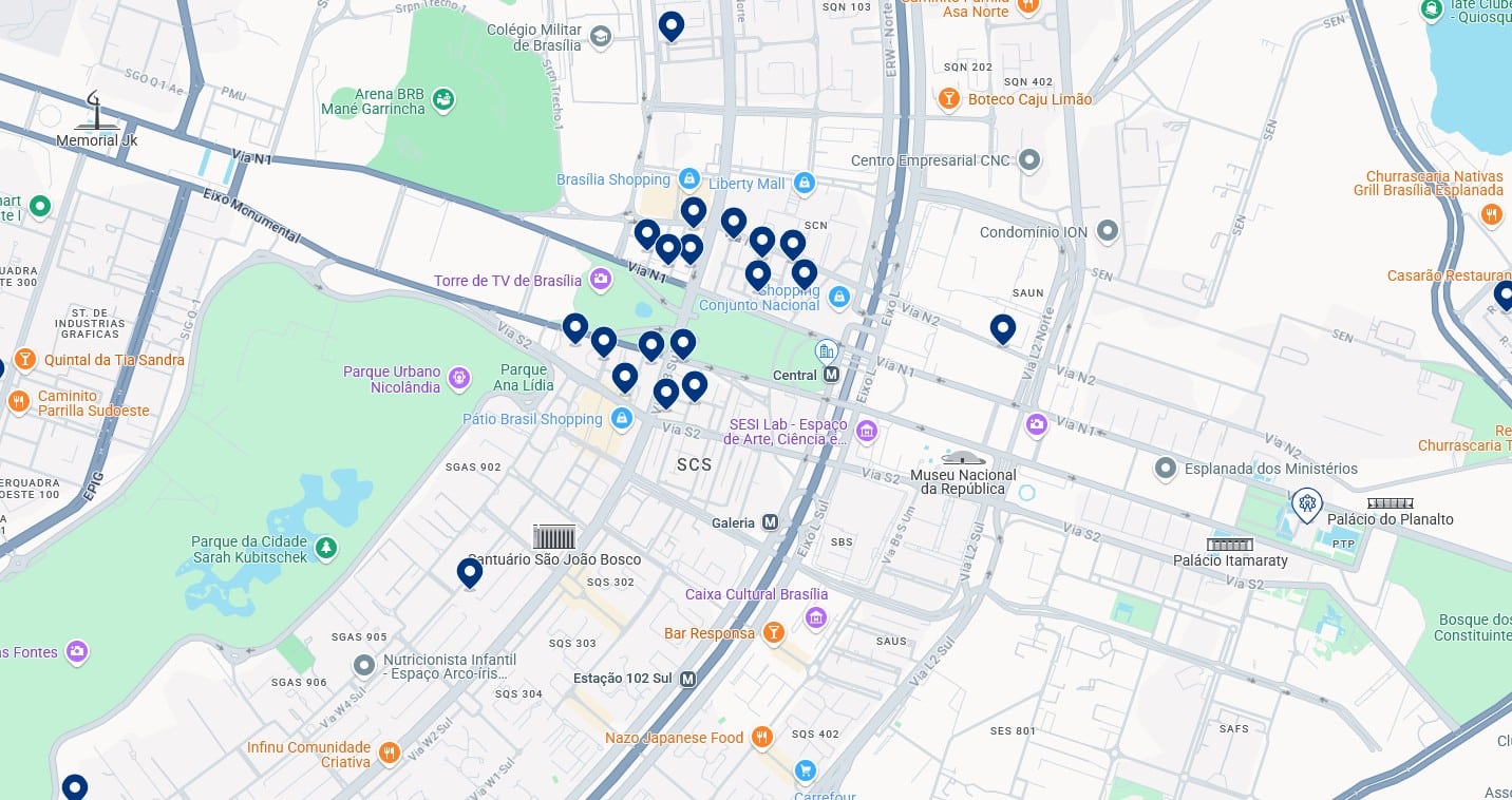 Alloggi nell’Asse Monumentale – Clicca sulla mappa per vedere tutti gli hotel disponibili in questa zona