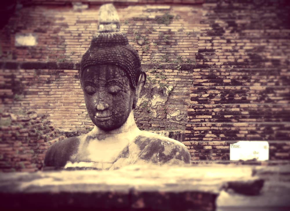 Buda en el Wat Maha That de Ayutthaya
