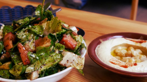 Fatoush and Hummus at T-marbouta