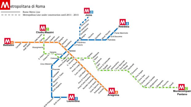 mapa del metro de roma