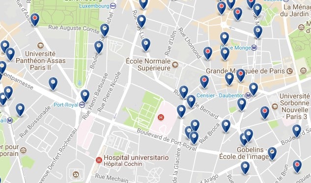 Best Areas To Stay In Paris Top Quarters And Hotels Best Area To Stay In Paris Latin Quarter Click See All Hotels On A Map