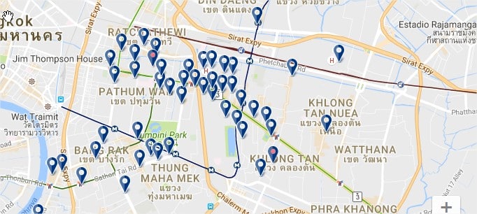 Dónde alojarse en el centro histórico de Bangkok - clica para ver todos los alojamientos