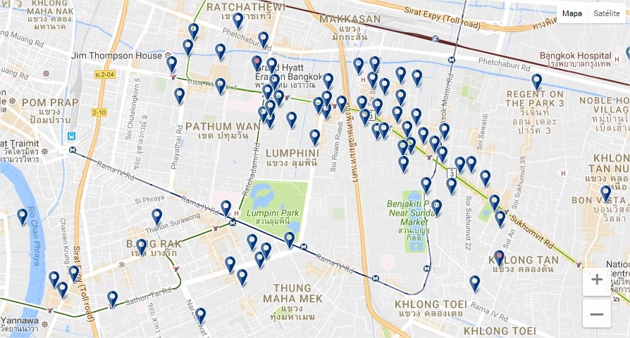 Dónde alojarse en el centro de Bangkok - clica para ver todos los alojamientos