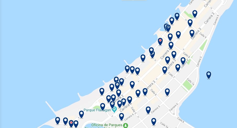 Cartagena - Bocagrande - Haz clic para ver todos los hoteles en un mapa