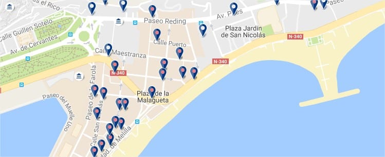 La Malagueta - Malaga - Clicca qui per vedere tutti gli hotel su una mappa