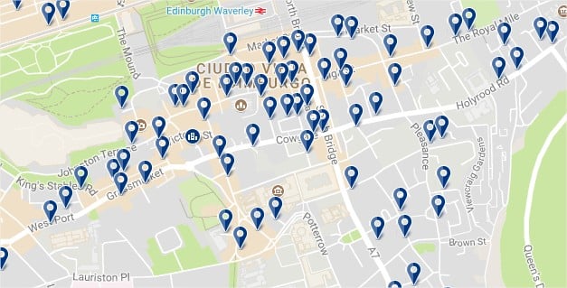 Old Town de Edimburgo - Haz clic para ver todos los hoteles en un mapa