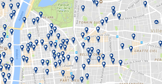 6 arr. Lyon - Haz clic para ver todos los hoteles en un mapa