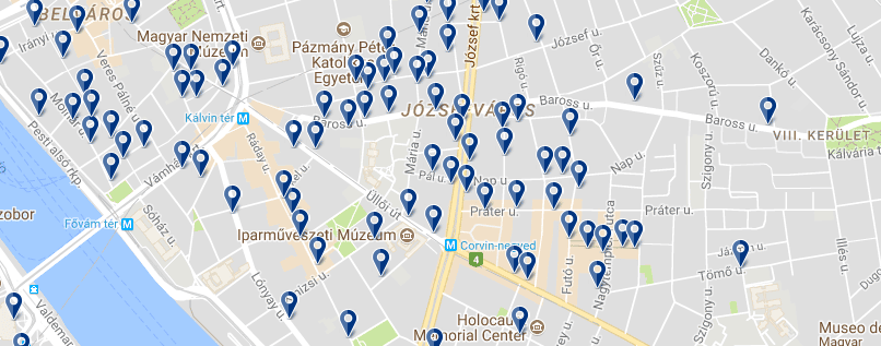 Jósefváros - Click to see all hotels on a map