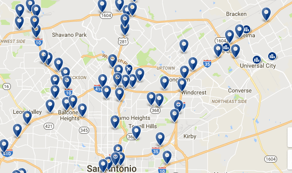 North San Antonio - Click to see all hotels on a map