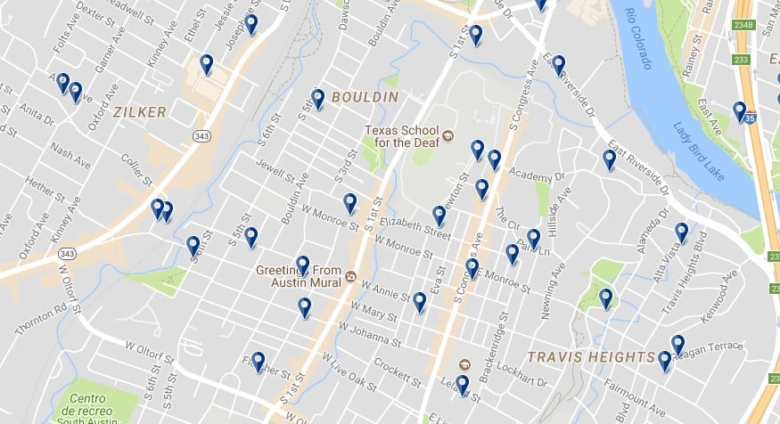 Austin South Congress - Haz clic para ver todos los alojamientos en un mapa