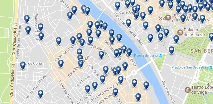 Barrio de Triana, Sevilla - Haz clic para ver todos los alojamientos en un mapa
