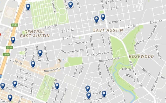 East Austin - Haz clic para ver todos los alojamientos en un mapa