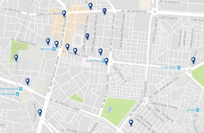 Nervión, Sevilla - Haz clic para ver todos los alojamientos en un mapa
