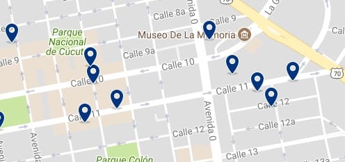 Cúcuta - Calle 10 & Shopping Mall Ventura Plaza - Click to see all hotels on a map