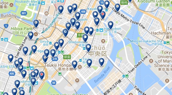 Tokyo - Chuo - Click to see all hotels on a map