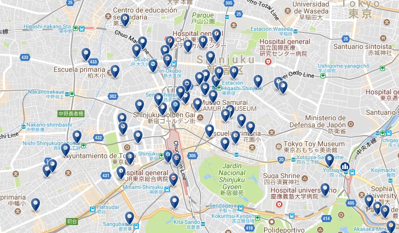Tokio - Shinjuku - Haz clic para ver todos los hoteles en un mapa
